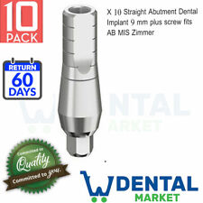 10x Straight Abutment Dental Implant 9 Mm Plus Screw Fits Ab Mis Zimmer