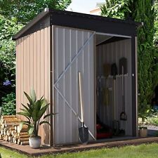 Aobabo Outdoor Metal Storage Shed Wlockable Door For Backyard Garden Tool Shed